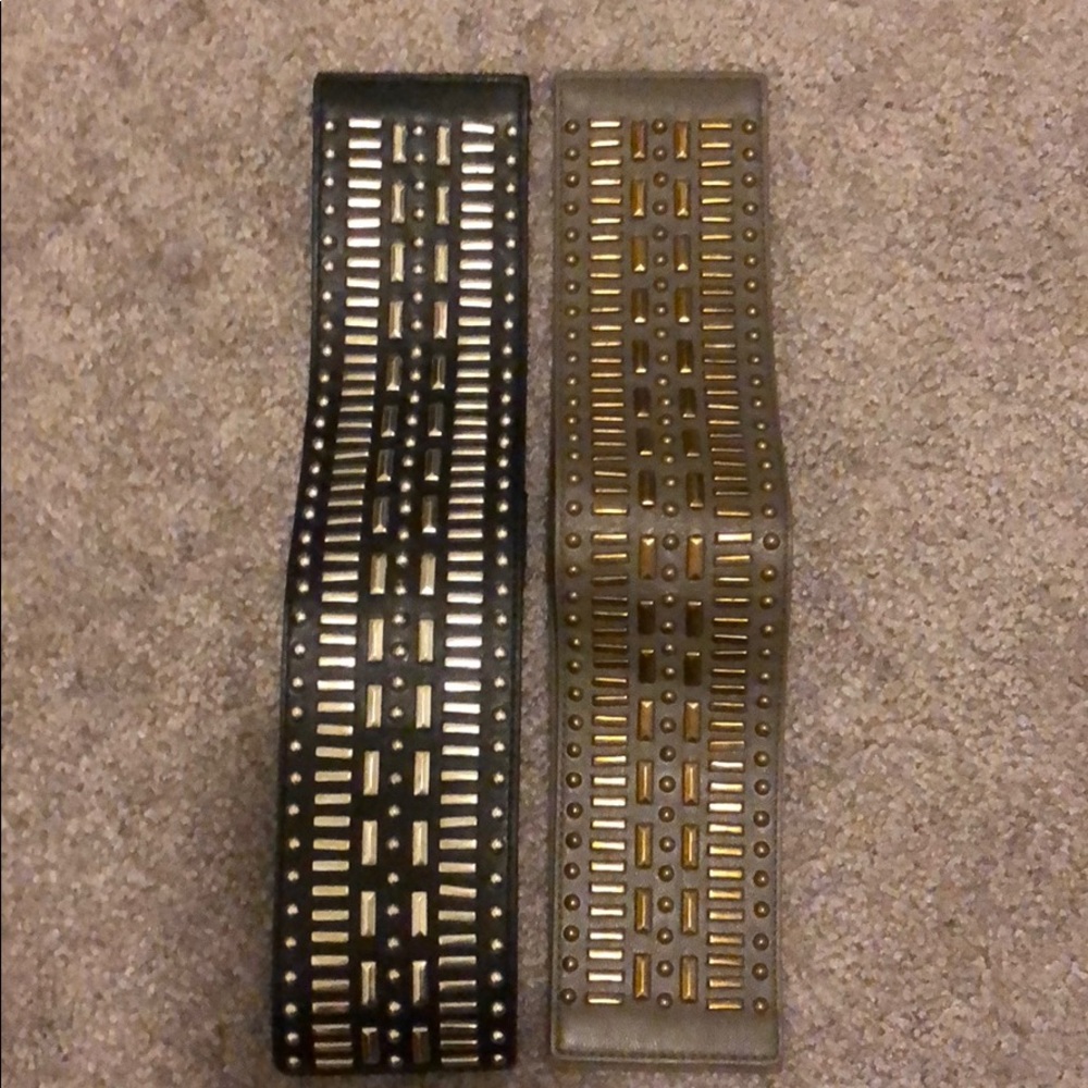 H&M Studded Belts!  Black & Military Green